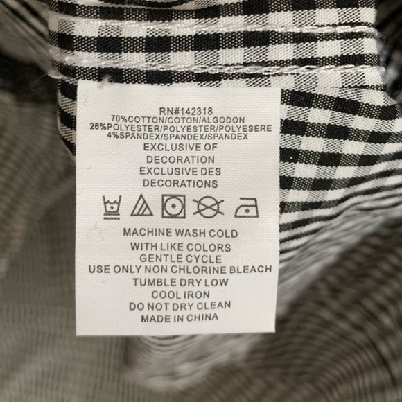 Men’s Nick Graham Black and White Checkered Dress Shirt Button down 2XL - Picture 6 of 7